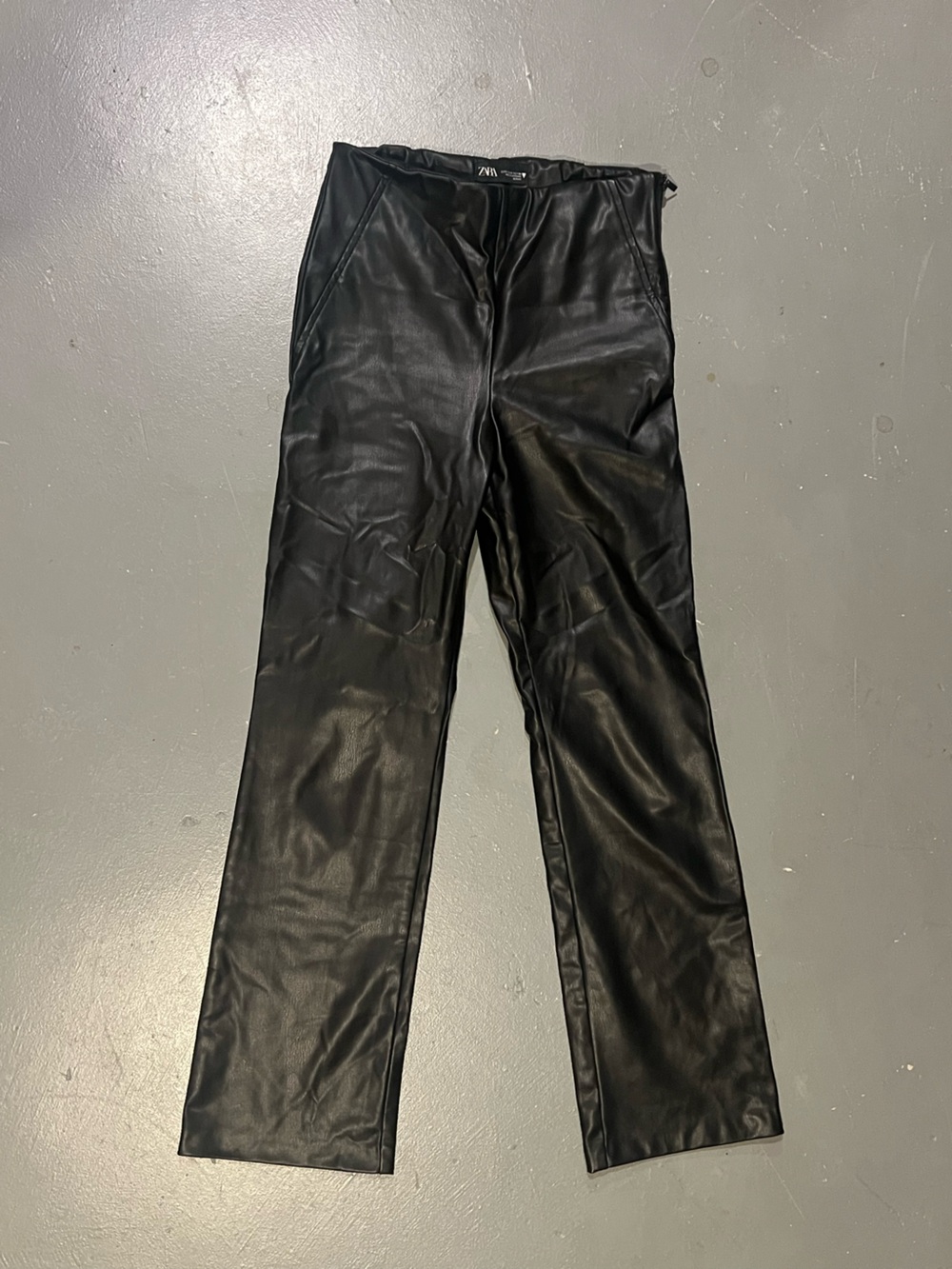 Zara Black Faux Leather Pants